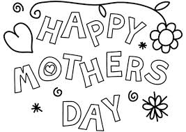 Online coloring book: Coloring book Happy Mothers Day lettering